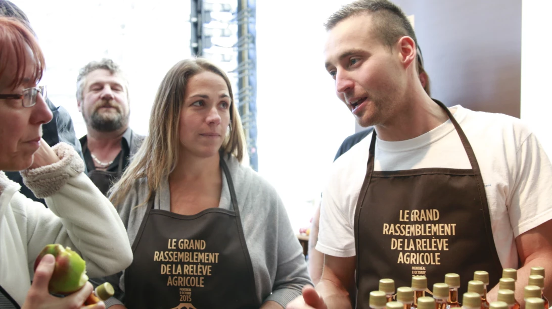 Image de jeunes présents lors du Grand rassemblement de la relève agricole.