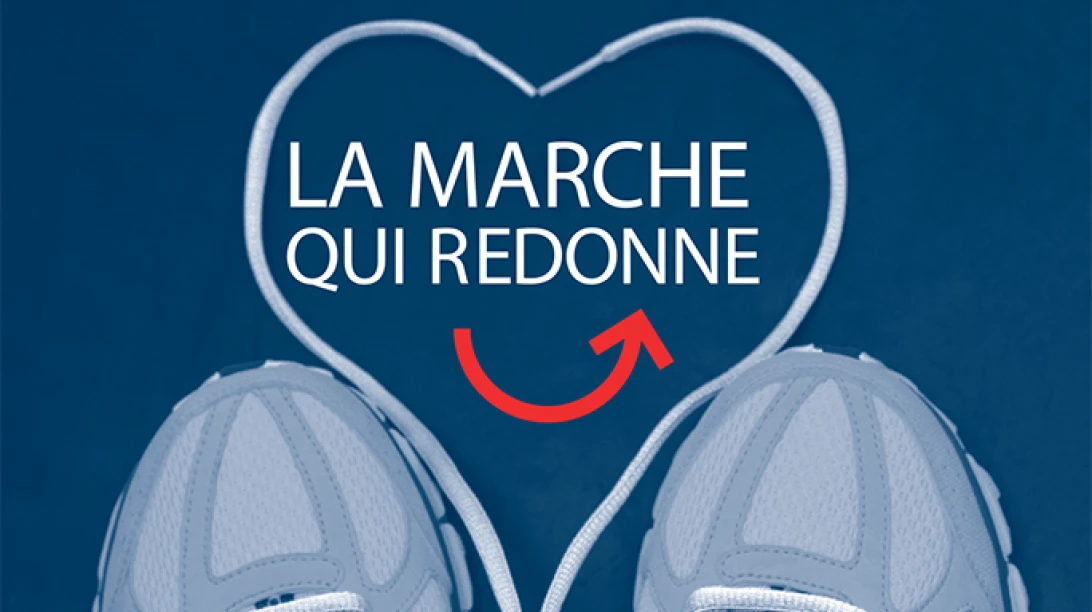 Dessin de chaussures avec un phrase écrite entre les lacets placés en forme de coeur.