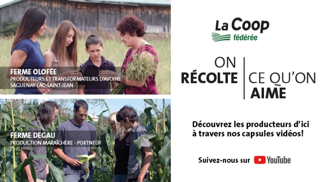Annonce pour la campagne télé de La Coop Fédérée.