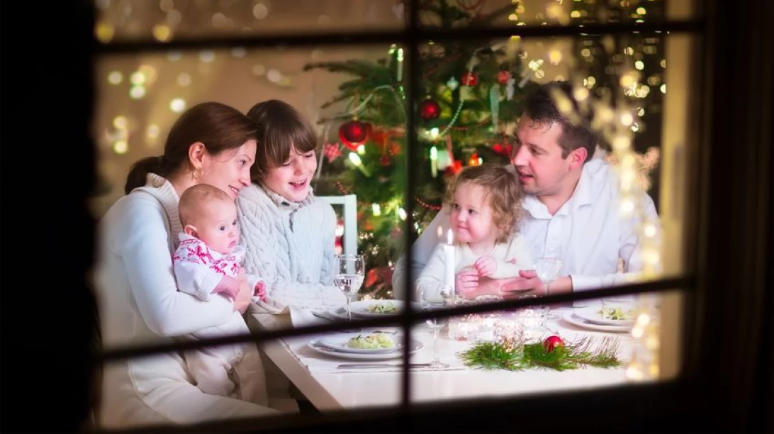 Famille à Noël.