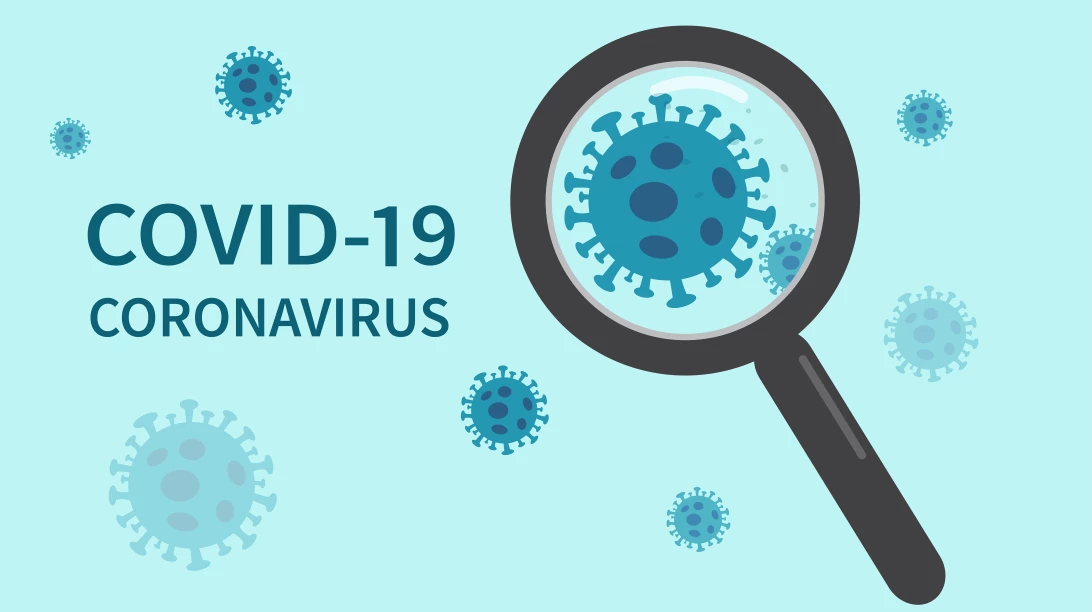 Image de particules de covid-19.