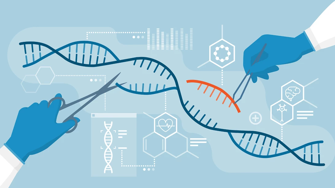 Scientifique modifiant de l'ADN