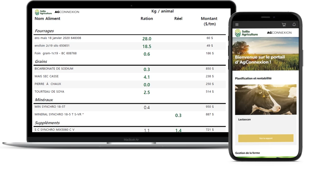 Portail de l'application AgConnexion.