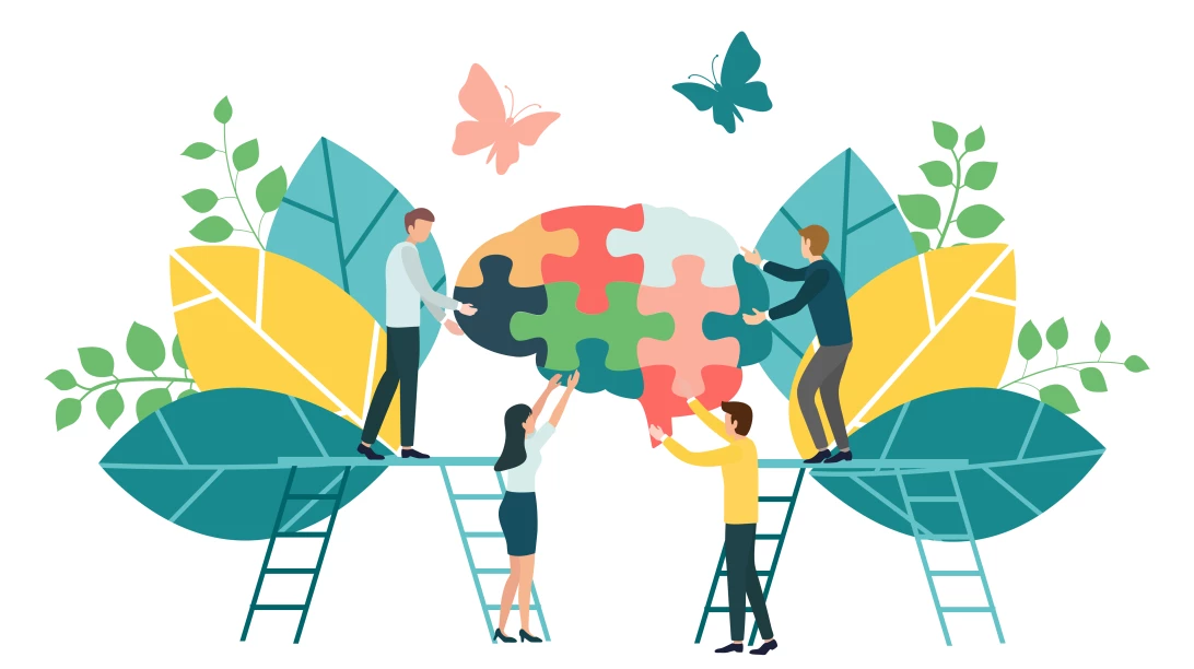 Personnes bâtissant ensemble