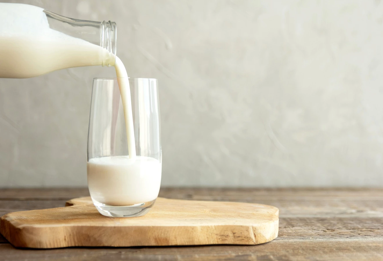 Une verre de lait
