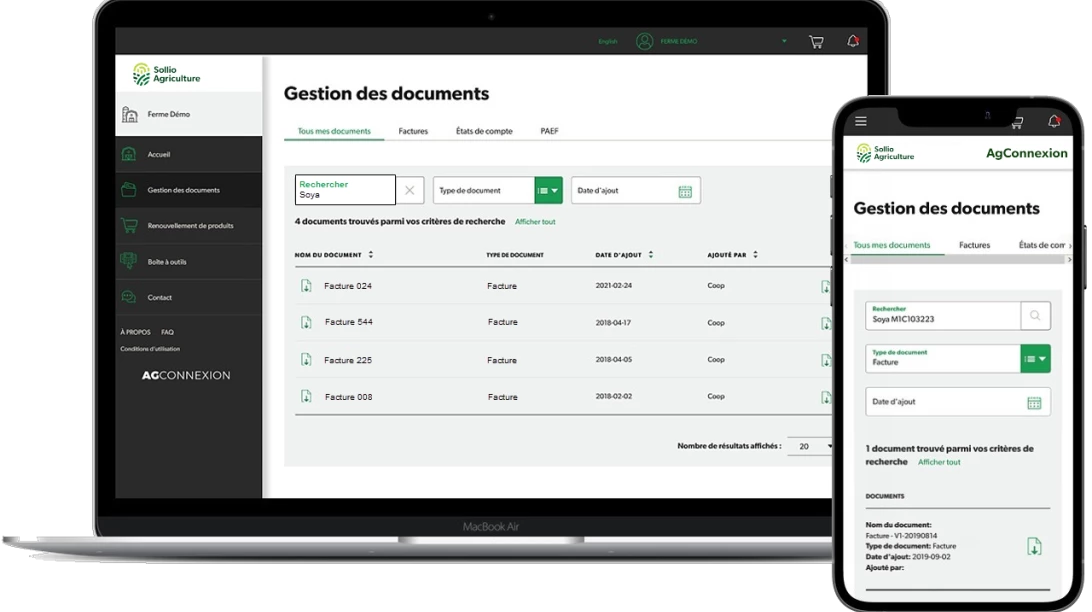 Saisie d'écran de l'AgConnexion.