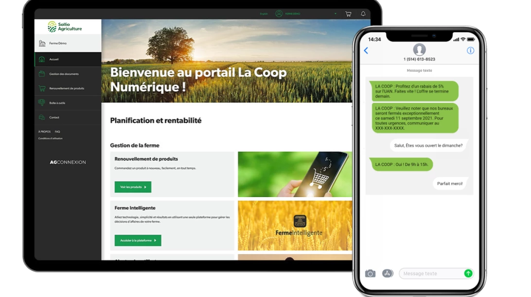 Saisie d'écran de l'AgConnexion