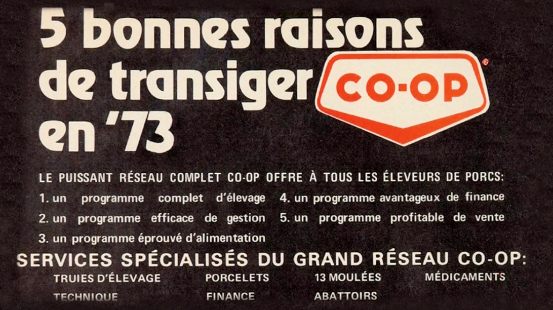 Publicité pour la Filière porcine.