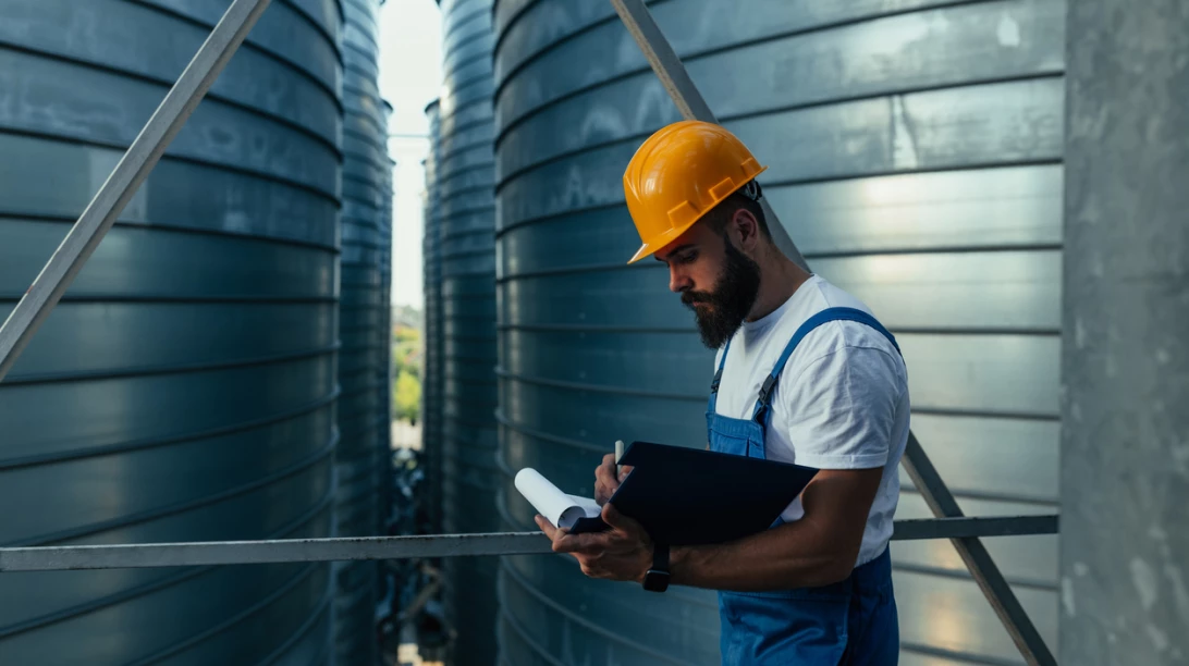 Homme faisant des vérifications