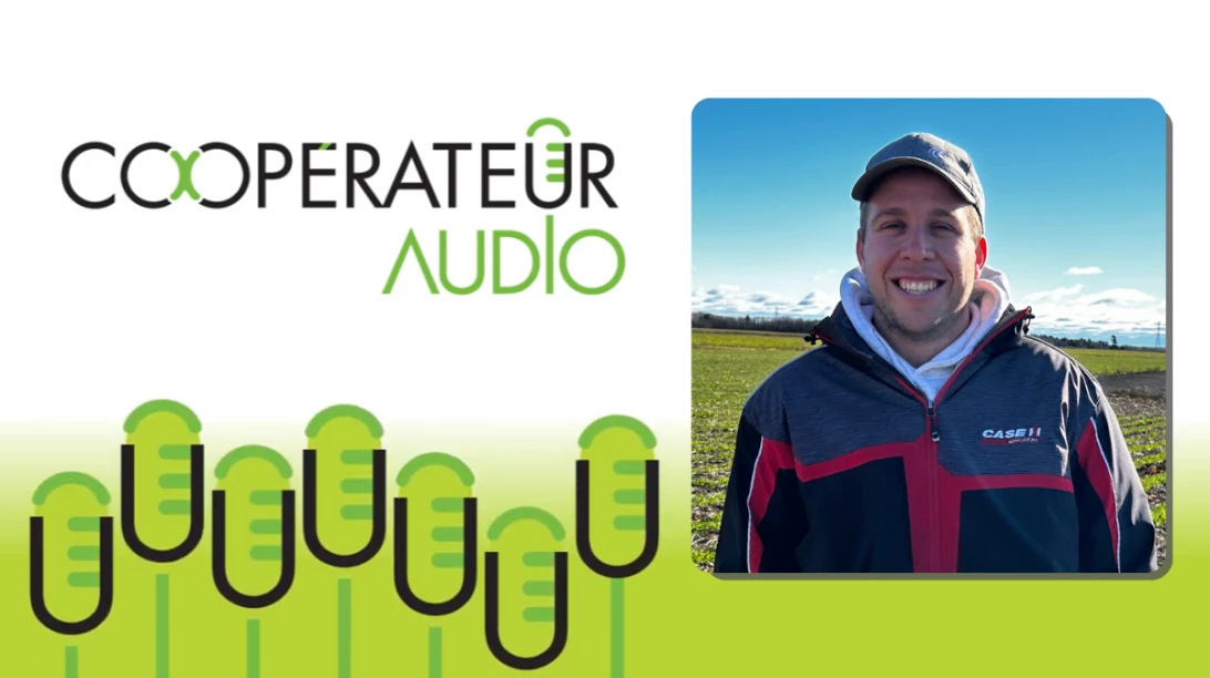 Charles Bérard et logo du Coopérateur audio
