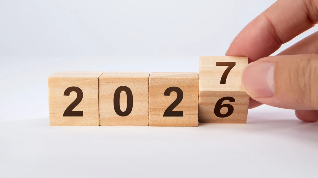 Blocs de chiffres représentant les années 2026-2027