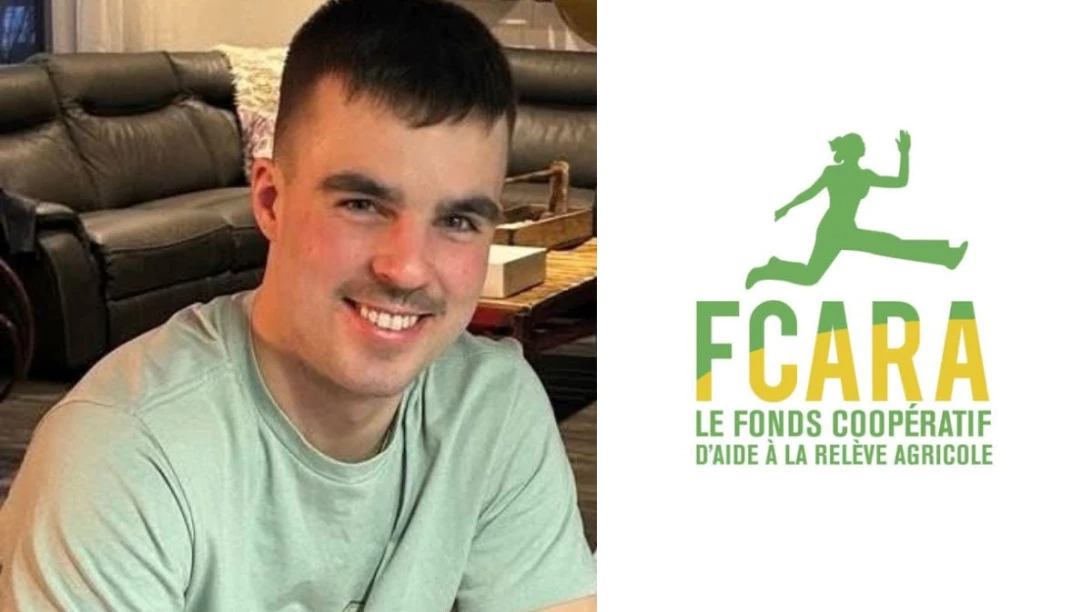 Charles Hudon de la Ferme de l'Anse avec le logo du FCARA