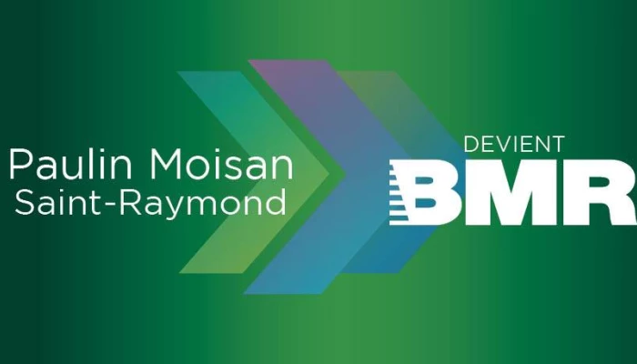 Logo de BMR avec le nom de Paul Moisan et Saint-Raymond écrit à côté.