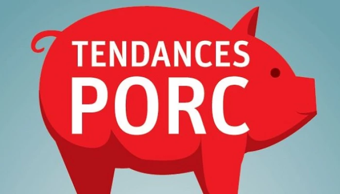 Image d'un dessin d'un porc avec "Tendances porc" écrit à l'intérieur.