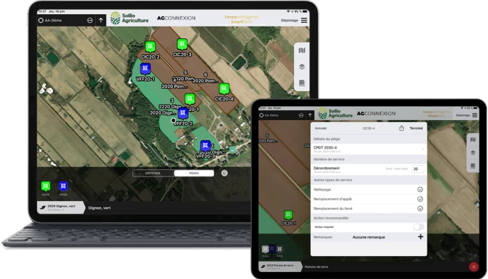 Saisie d'écran de l'outil Ferme intelligente l'application AgConnexion.