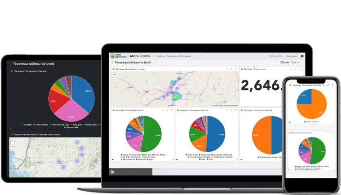 Saisie d'écran de Tableau de bord de dépistage dans l'application AgConnexion.