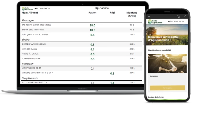 Portail de l'application AgConnexion.
