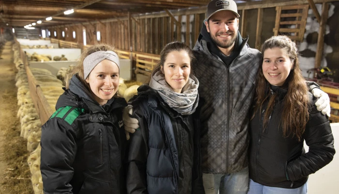 Les quatre relèves : Marie-Pier, Virginie, Philip-Olivier et Anne-Élisabeth