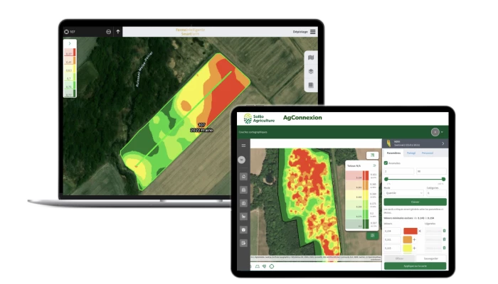 Saisie d'écran de l'AgConnexion, module Ferme intelligente.