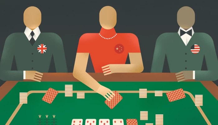 Illustration de Luc Melanson de trois personnes jouant aux cartes avec les ressources du Canada