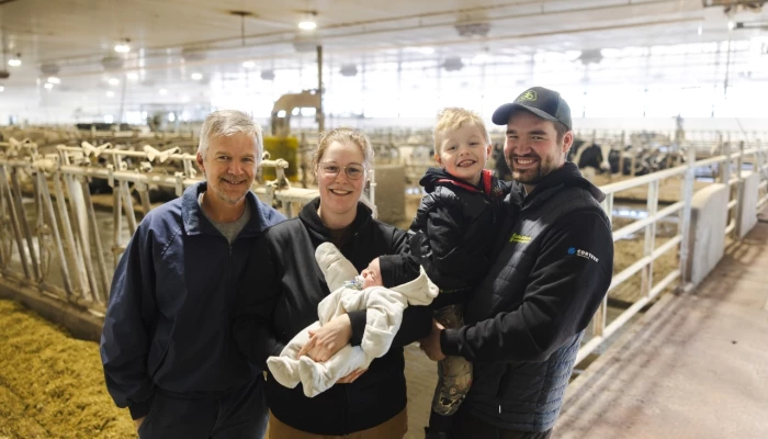 Anne-Sophie Lebel accompagnée de sa famille