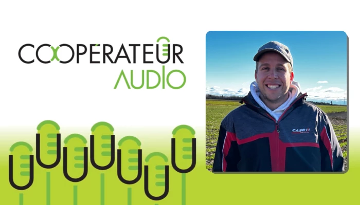 Charles Bérard et logo du Coopérateur audio