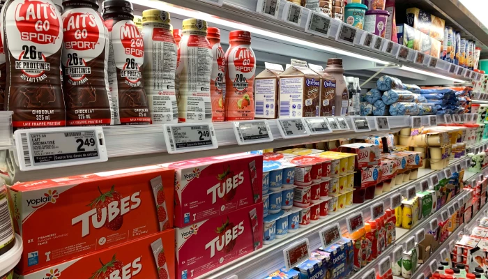 Allée des boissons à l'épicerie