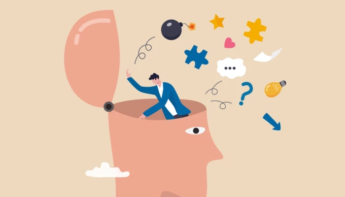 Illustration de quelqu'un faisant le tri dans sa tête