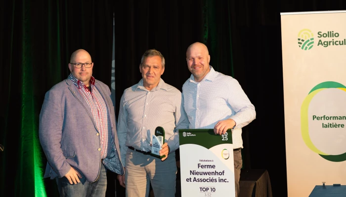 Ferme Nieuwenhof, 1re chez Uniag Coopérative au concours Performance laitière 2025. 