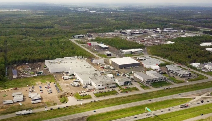 Vue aérienne de l'usine intégrée de Trois-Rivières