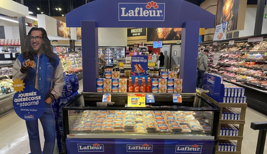 présentoir de saucisses de marque Lafleur