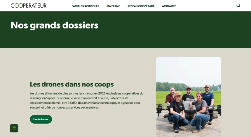 Site web Cooperateur - Grands dossiers
