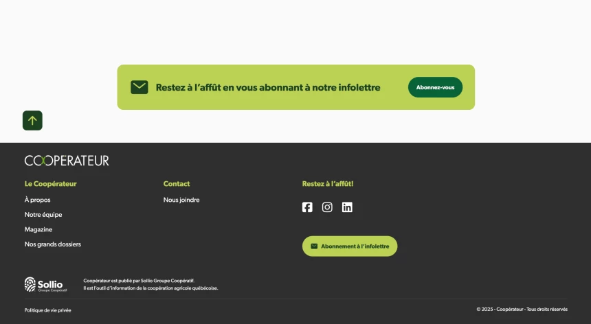 Site web Cooperateur - Pied de page