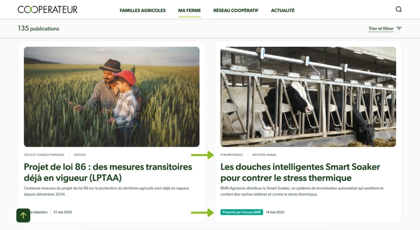 Site web Cooperateur - Publireportage