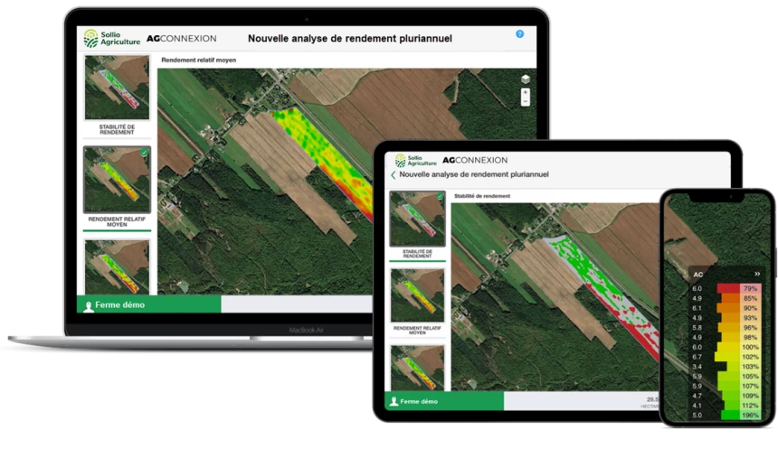 Le portail Ferme intelligente de AgConnexion avec le module Zone de la Ferme.