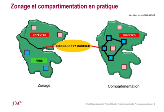 Carte du zonage et compartimentation en pratique sur l'île de République dominicaine
