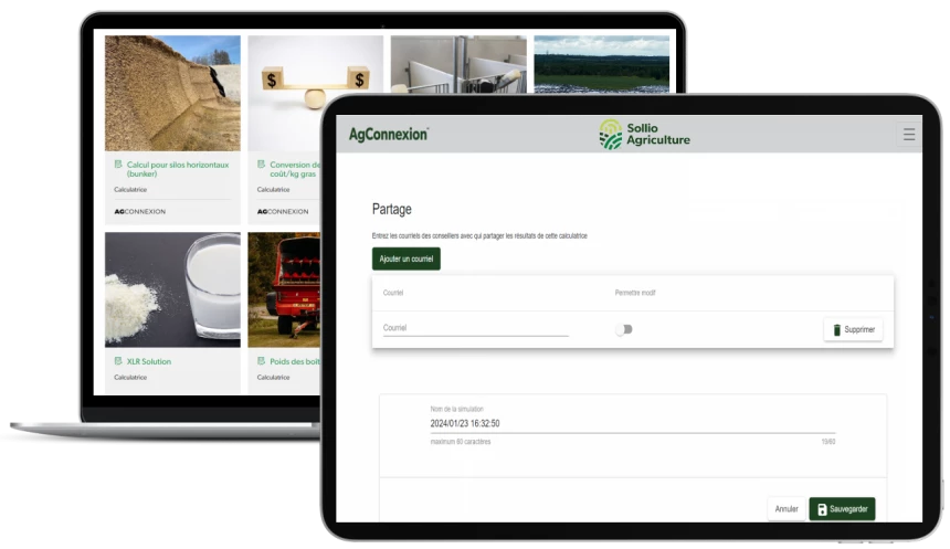 Module Boîte à outils de l'application AgConnexion.