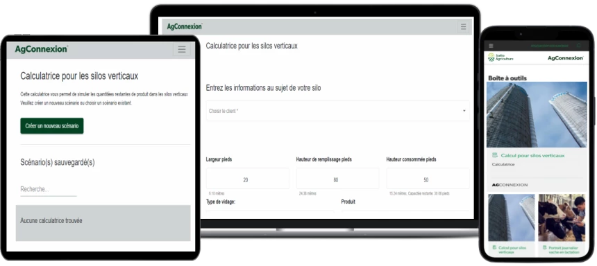 Section Boite à outils dans l'application AgConnexion.