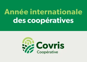 Logo de Covris Coopérative et logo de l'Année internationale des coopératives