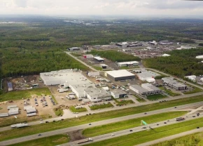 Vue aérienne de l'usine intégrée de Trois-Rivières